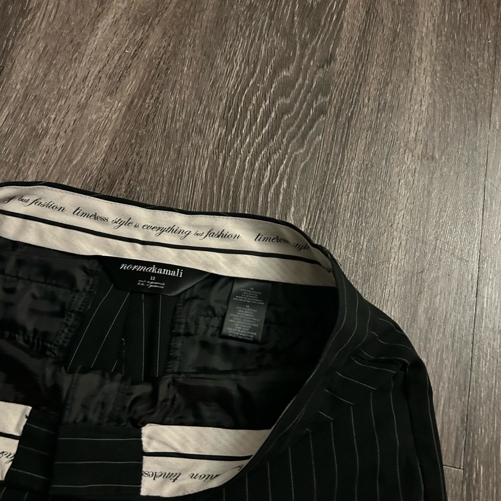 Norma Kamali Charcoal Pinstripe Blazer